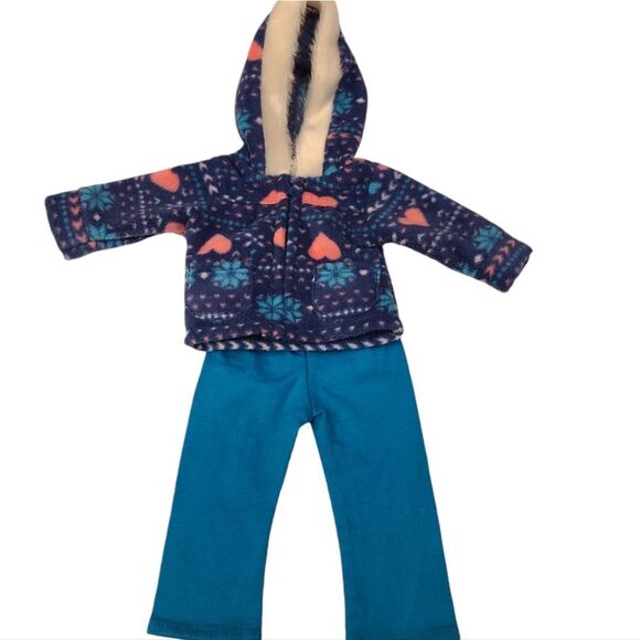 18" Doll Winter Outfit Nordic Fleece Jacket and Pants Faux Fur Trim - Picture 1 of 12